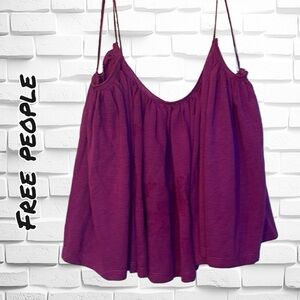 NWOT FP On Clouds Magenta Embroidered Flowy Swing Cropped Tank Top Size XS